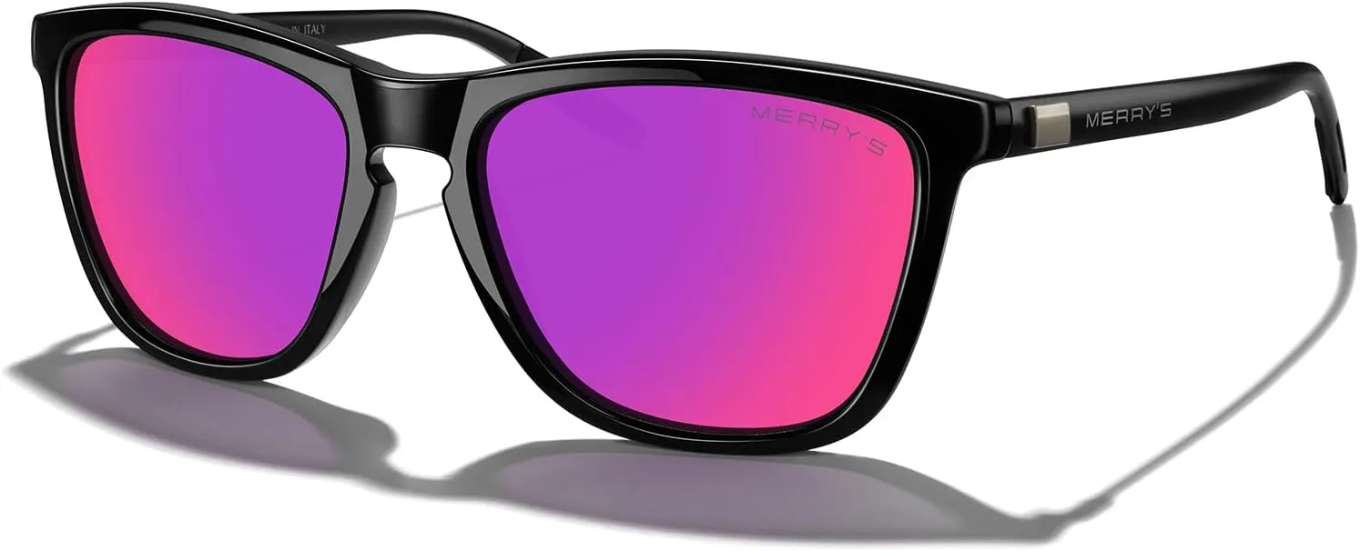 MERRY'S Unisex Polarized Sunglasses for Women Men Classic Retro Designer Style Aluminum Legs