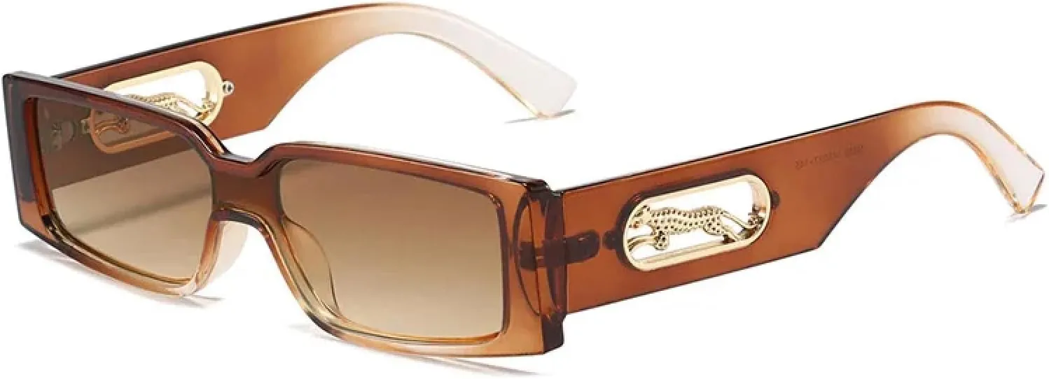 Metal Rectangle Sunglasses Women Vintage Fashion Narrow Sun Glasses Men Classic Tiny Shades