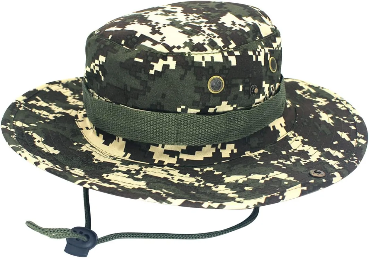 Military Tactical Boonie Hats for Men Women Camo Visor Bucket Hats Outdoor Hunting Fishing Caps Casual Safari Sun Hat