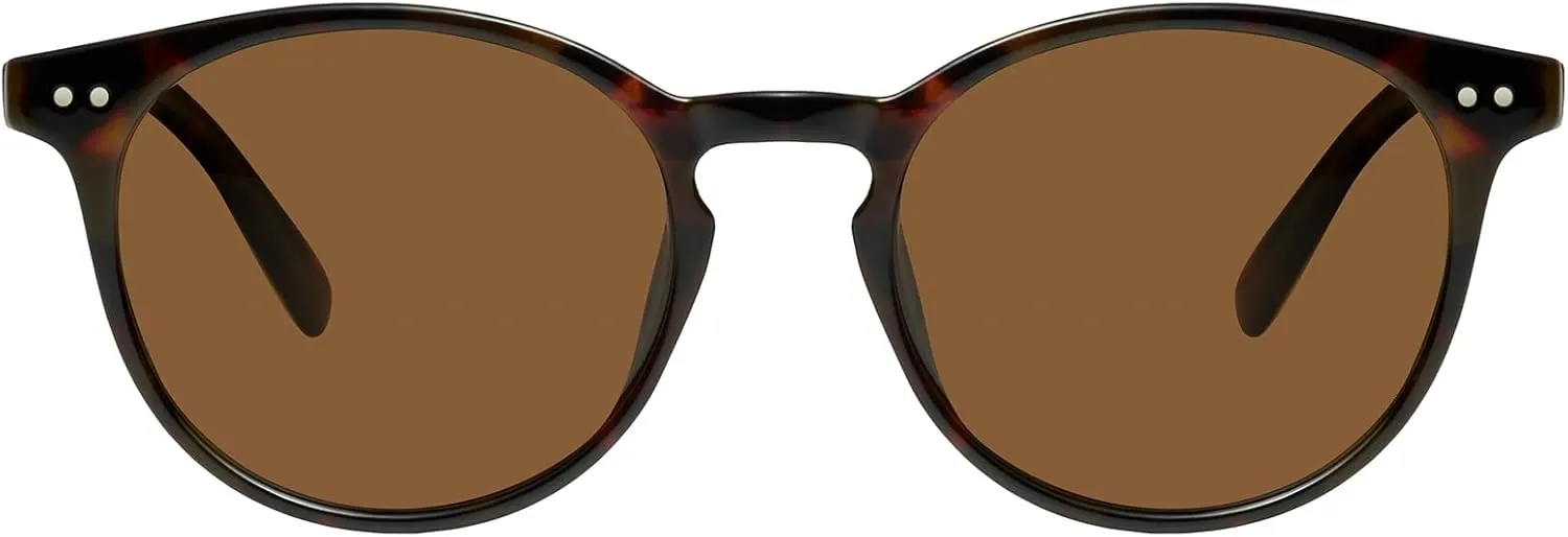 mosanana Round Polarized Sunglasses with Spring Hinges for Women Men Classic Retro Style MS52361
