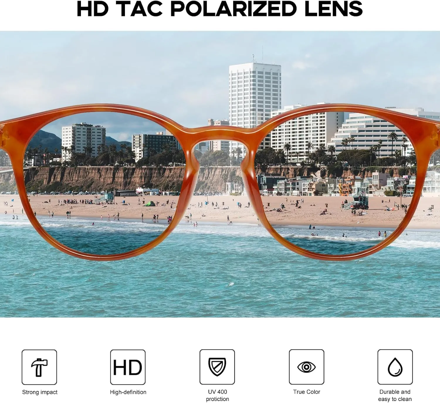 mosanana Round Polarized Sunglasses with Spring Hinges for Women Men Classic Retro Style MS52361