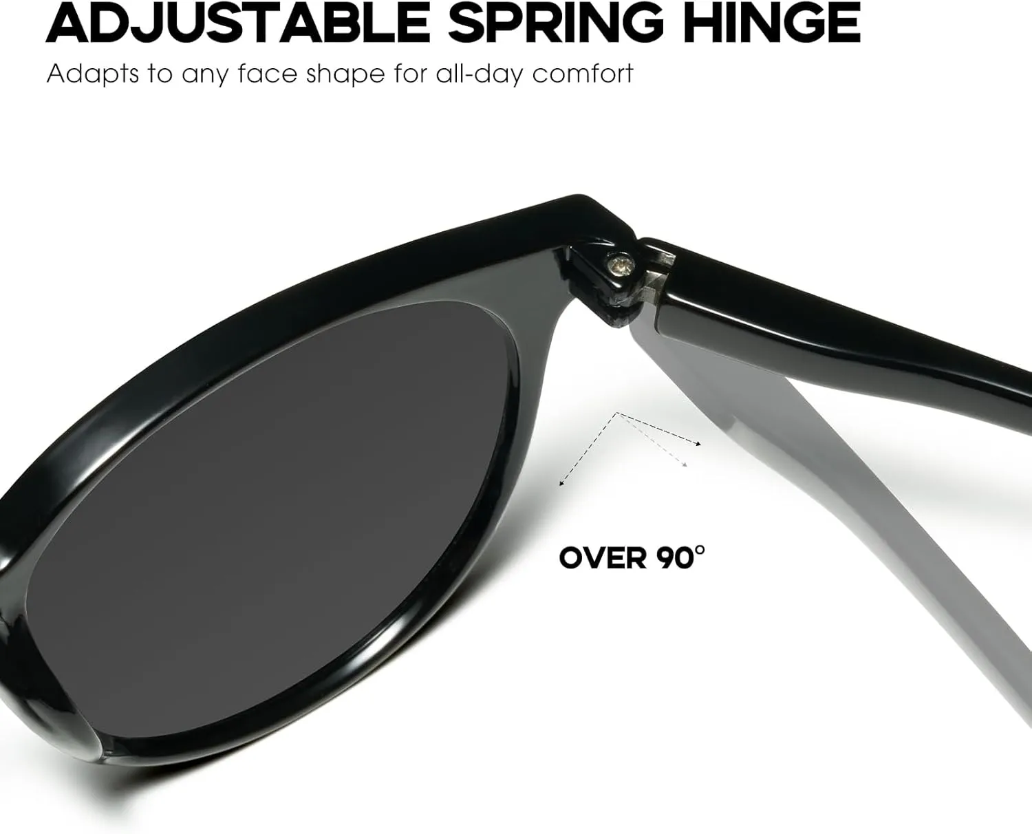 mosanana Round Polarized Sunglasses with Spring Hinges for Women Men Classic Retro Style MS52361
