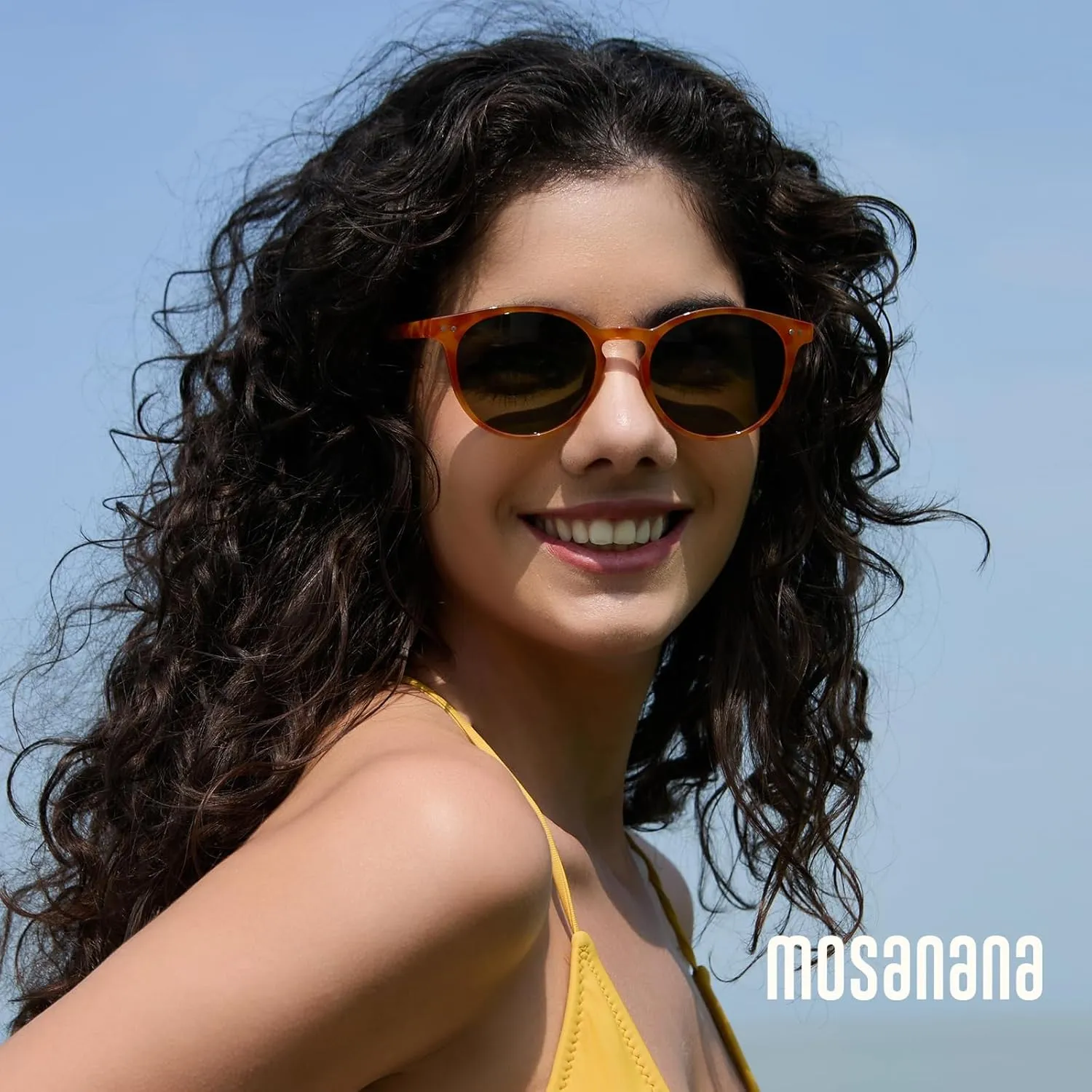 mosanana Round Polarized Sunglasses with Spring Hinges for Women Men Classic Retro Style MS52361