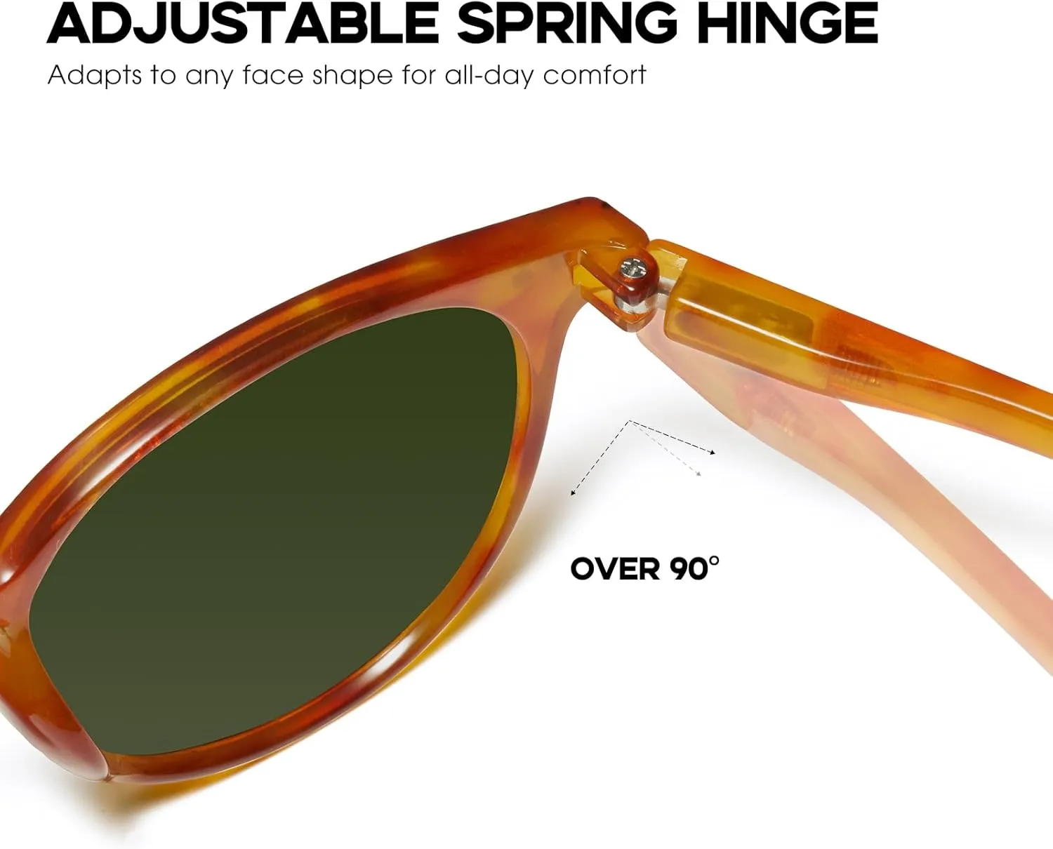 mosanana Round Polarized Sunglasses with Spring Hinges for Women Men Classic Retro Style MS52361