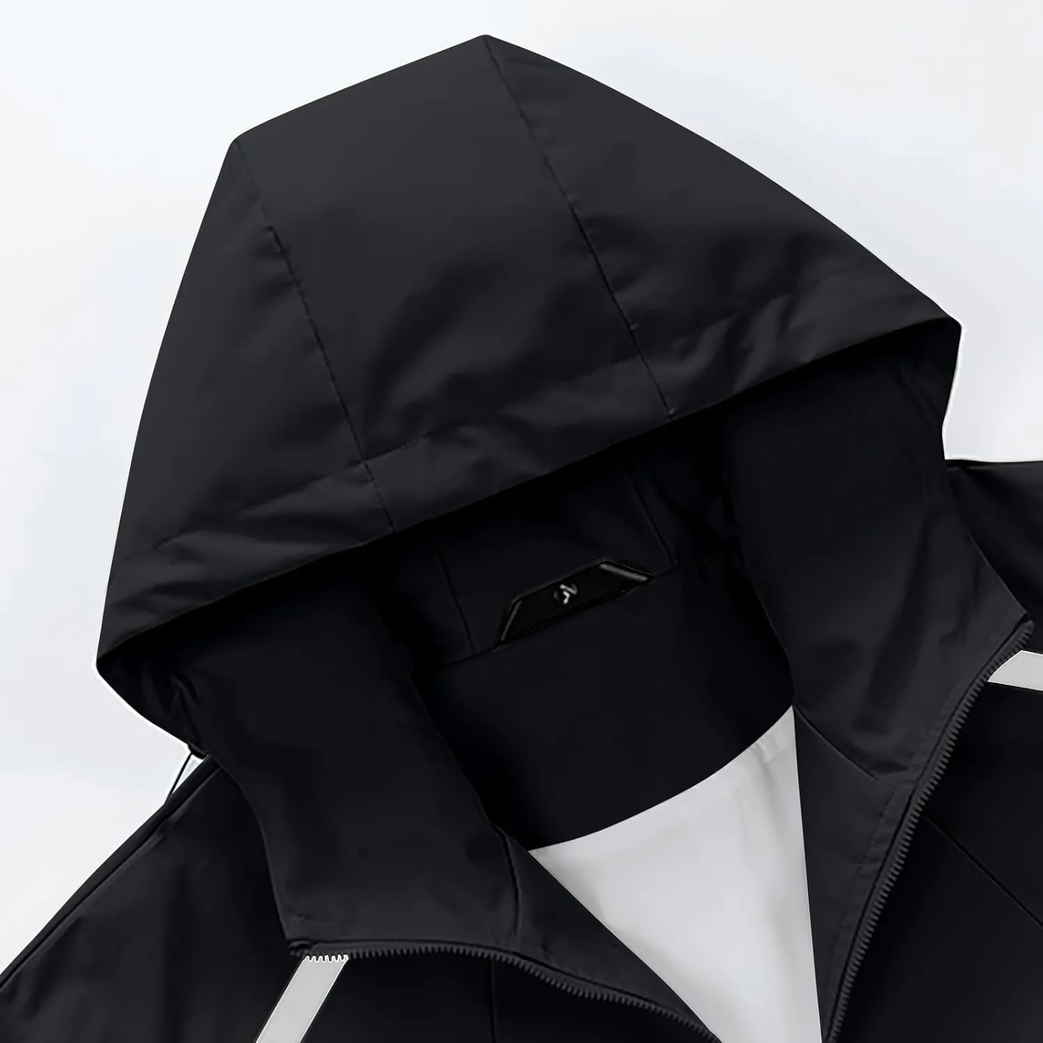 NATHGAM Men's Casual Hooded Jacket Loose Fit Long Sleeve Oversized Heavyweight Waterproof Work Windbreaker with Zipper Pocket