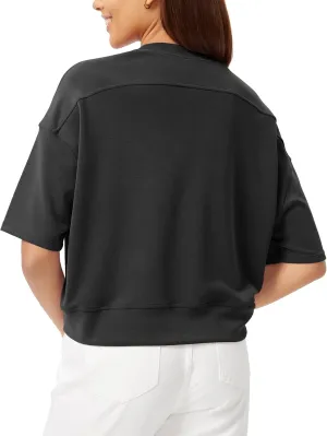 ODODOS Modal Soft Short Sleeve T-Shirts for Women Oversized Crew Neck Tee Relaxed Pullover Tops