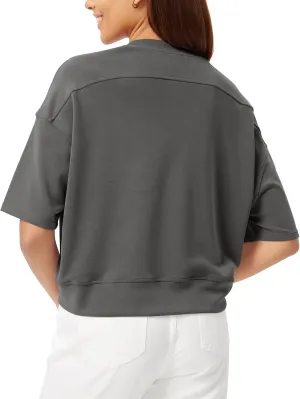 ODODOS Modal Soft Short Sleeve T-Shirts for Women Oversized Crew Neck Tee Relaxed Pullover Tops
