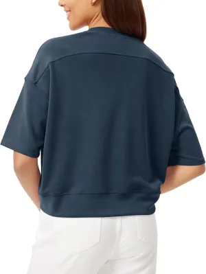 ODODOS Modal Soft Short Sleeve T-Shirts for Women Oversized Crew Neck Tee Relaxed Pullover Tops