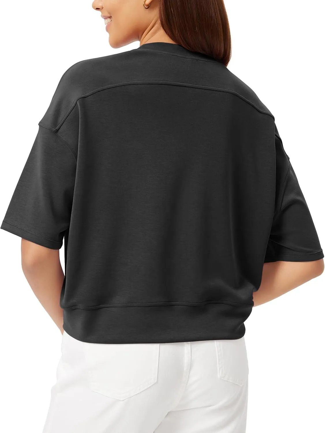 ODODOS Modal Soft Short Sleeve T-Shirts for Women Oversized Crew Neck Tee Relaxed Pullover Tops