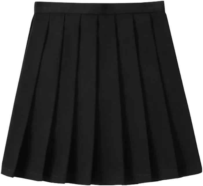 Only Faith Womens Solid Color Pleated Skirts A-Line Skater Skirts Mini Skirt