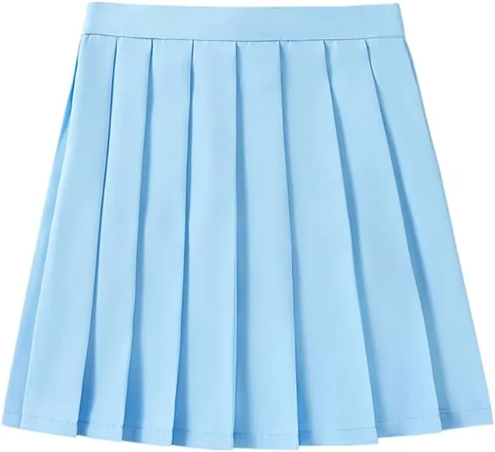 Only Faith Womens Solid Color Pleated Skirts A-Line Skater Skirts Mini Skirt