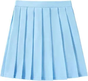 Only Faith Womens Solid Color Pleated Skirts A-Line Skater Skirts Mini Skirt