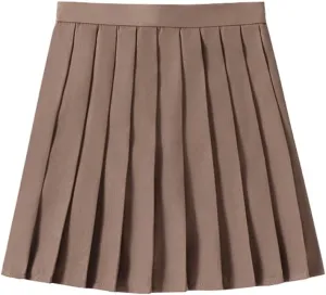 Only Faith Womens Solid Color Pleated Skirts A-Line Skater Skirts Mini Skirt