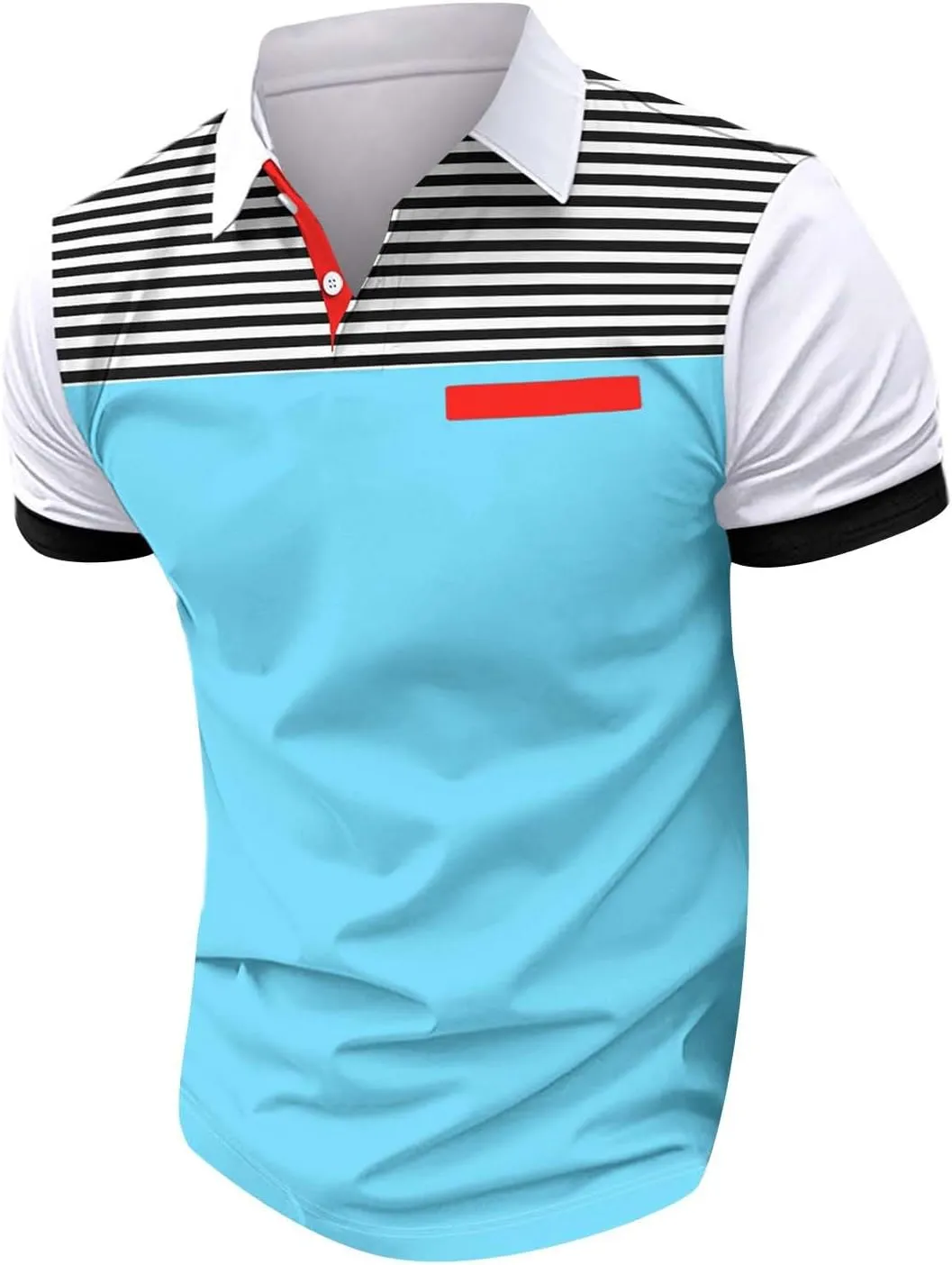 Pique Polo Shirts for Men Performance Short Sleeve Golf Shirt Quick Dry Moisture Wicking Regular Fit Collared T-Shirts