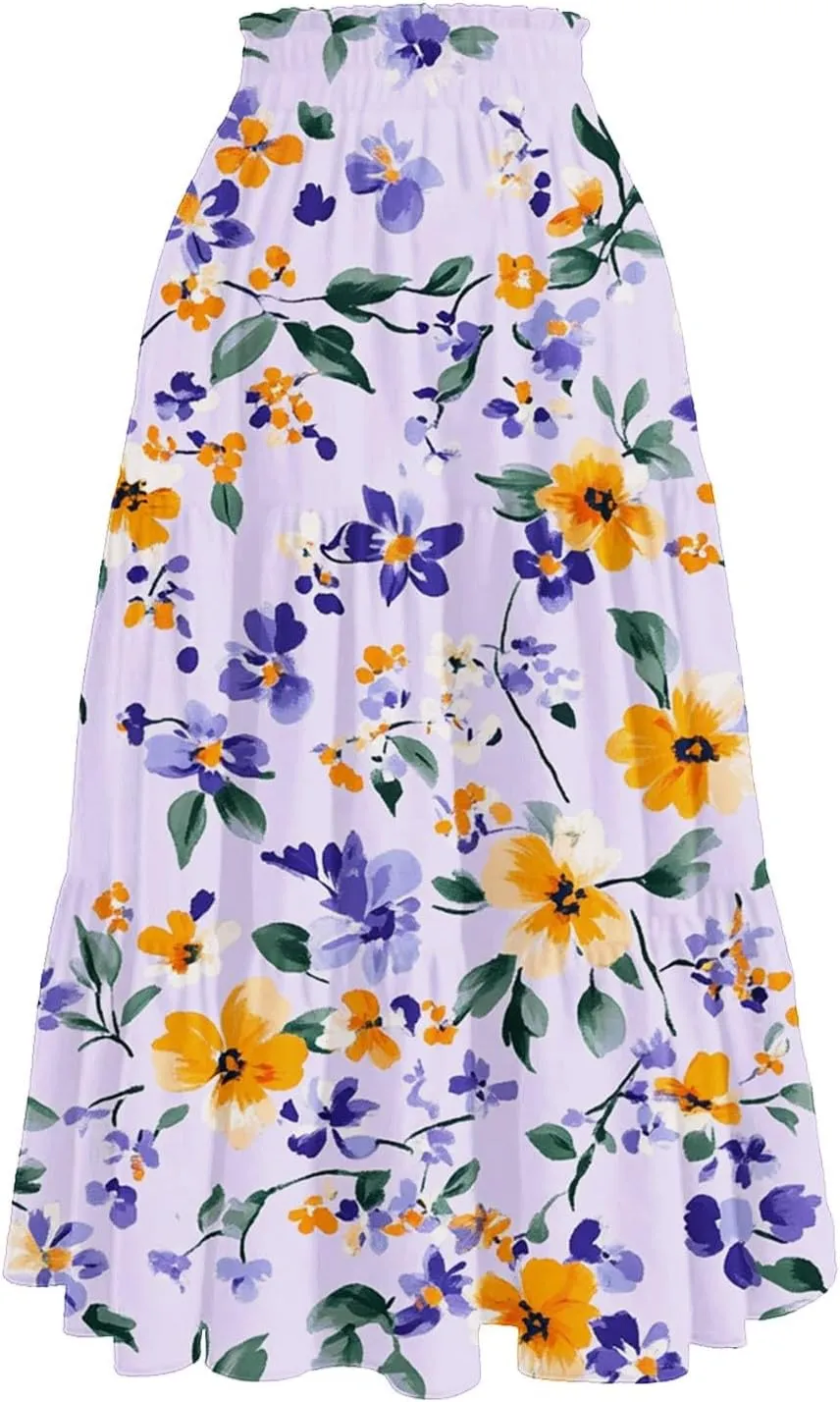 Pleated Tennis Skirt for Women High Waist A-Line Flowy Summer Skirt Trendy