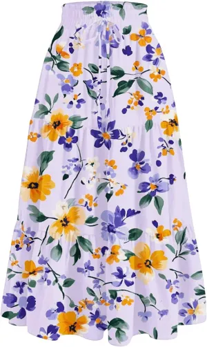 Pleated Tennis Skirt for Women High Waist A-Line Flowy Summer Skirt Trendy