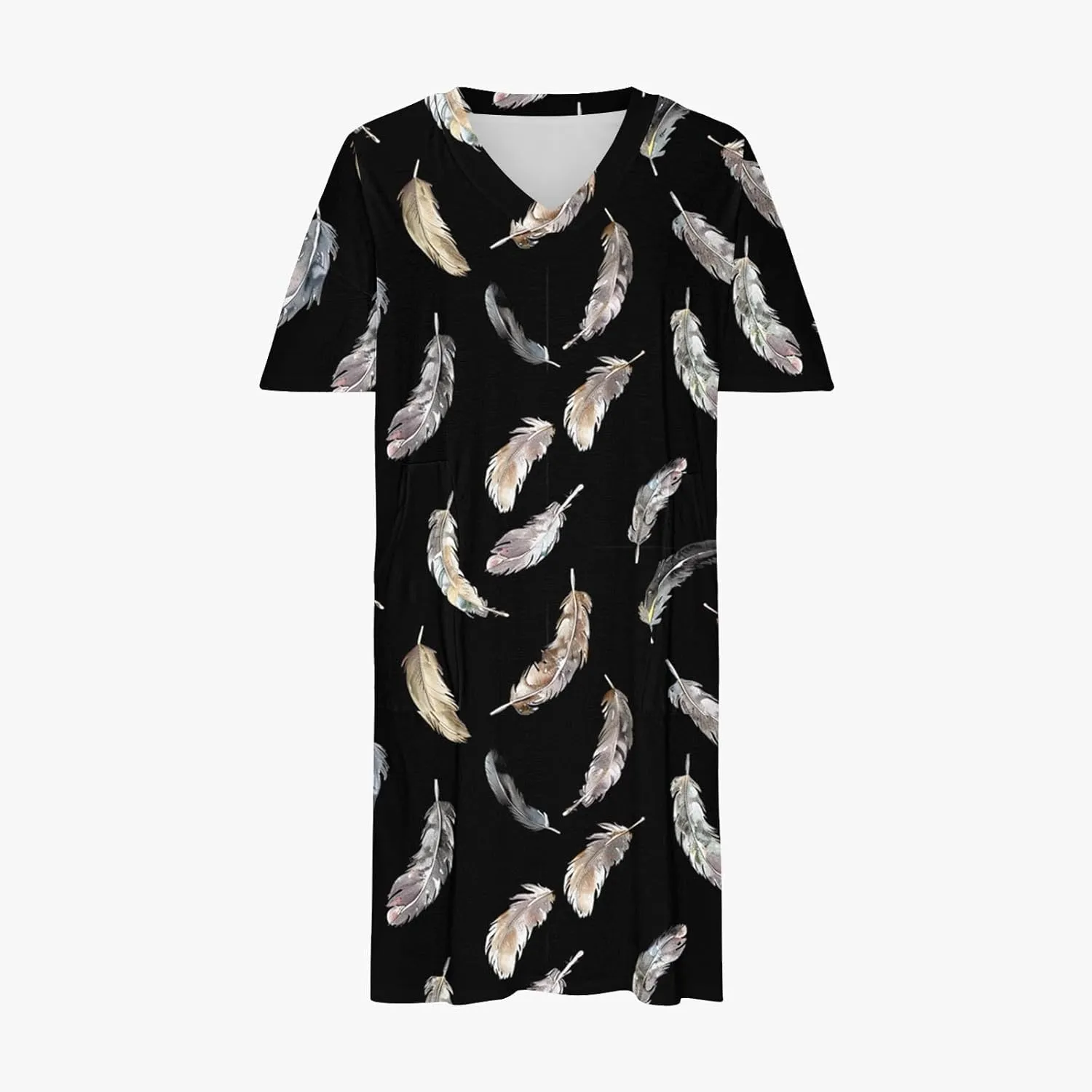 Plus Size Dress for Women Summer Casual Sundress Oversized Printed Loose Casual Dress Short Sleeved Knee Length Dress
