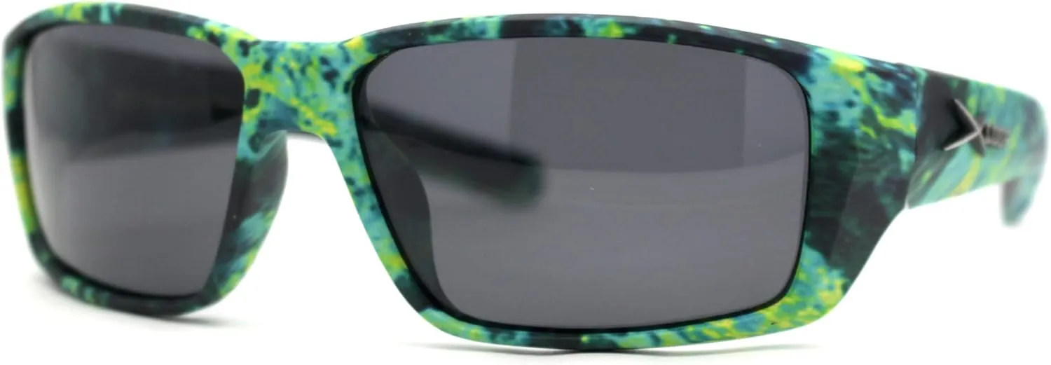 Polarized Xloop Camo Print Wrap Biker Style Sport Plastic Sunglasses