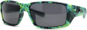 Polarized Xloop Camo Print Wrap Biker Style Sport Plastic Sunglasses
