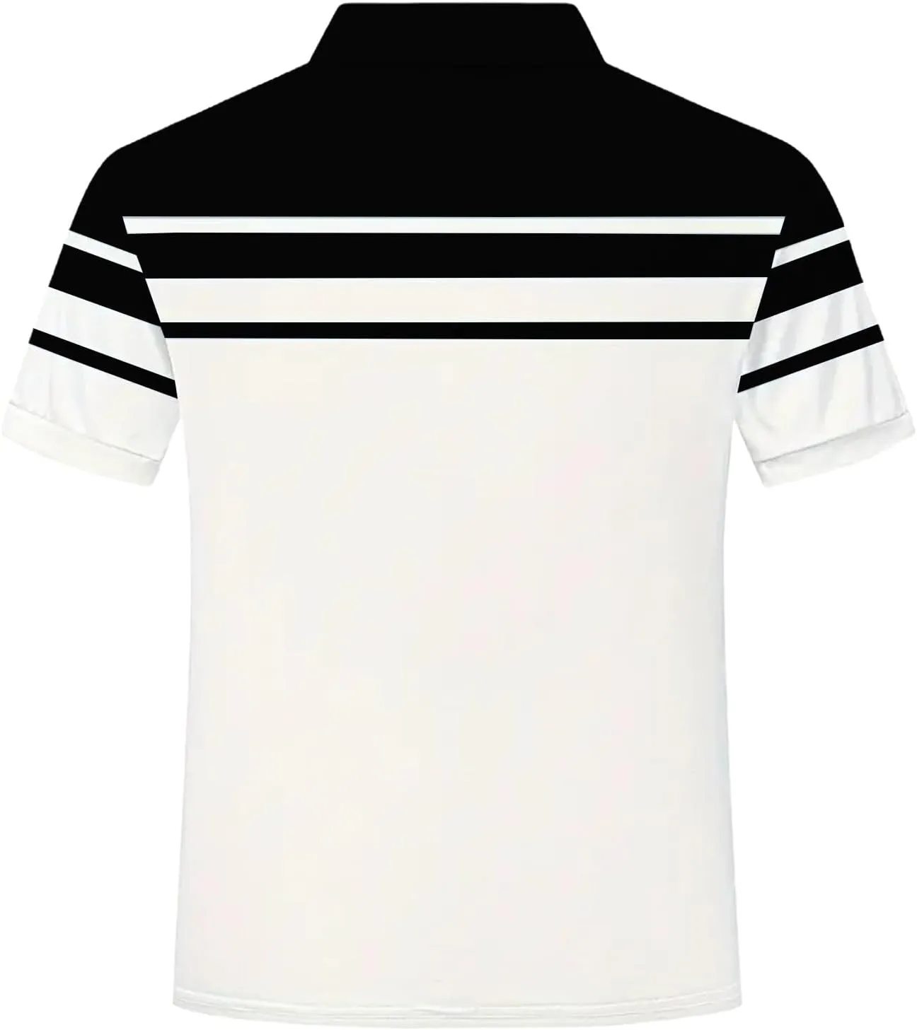 Polo Shirts for Men Moisture Wicking Performance Casual Short Sleeve Golf Shirt Stylish Striped Smart Formal T-Shirts