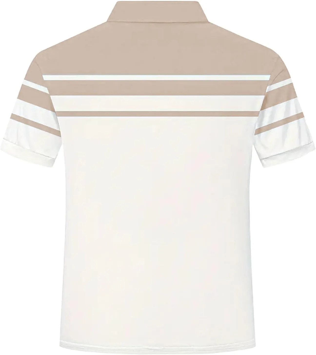 Polo Shirts for Men Moisture Wicking Performance Casual Short Sleeve Golf Shirt Stylish Striped Smart Formal T-Shirts