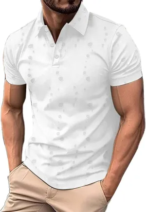 Polo Shirts for Men Vintage Ripped Destroyed Hipster Pique Golf Shirt Performance Dry Fit Athletic Gym Workout Tee Top