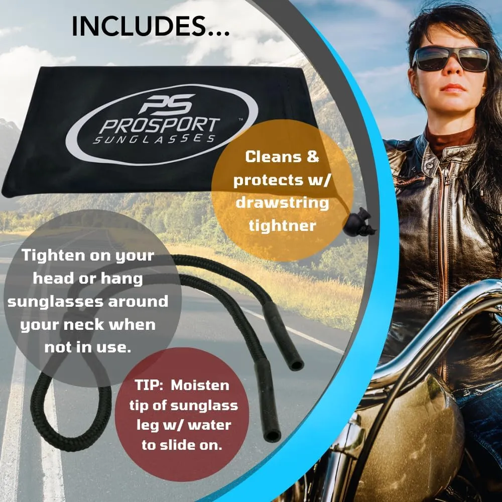 proSPORT Bifocal Reader Sunglass w/Strap Half Rim Sport Night Yellow, High Definition HD, Smoke or Brown Lenses