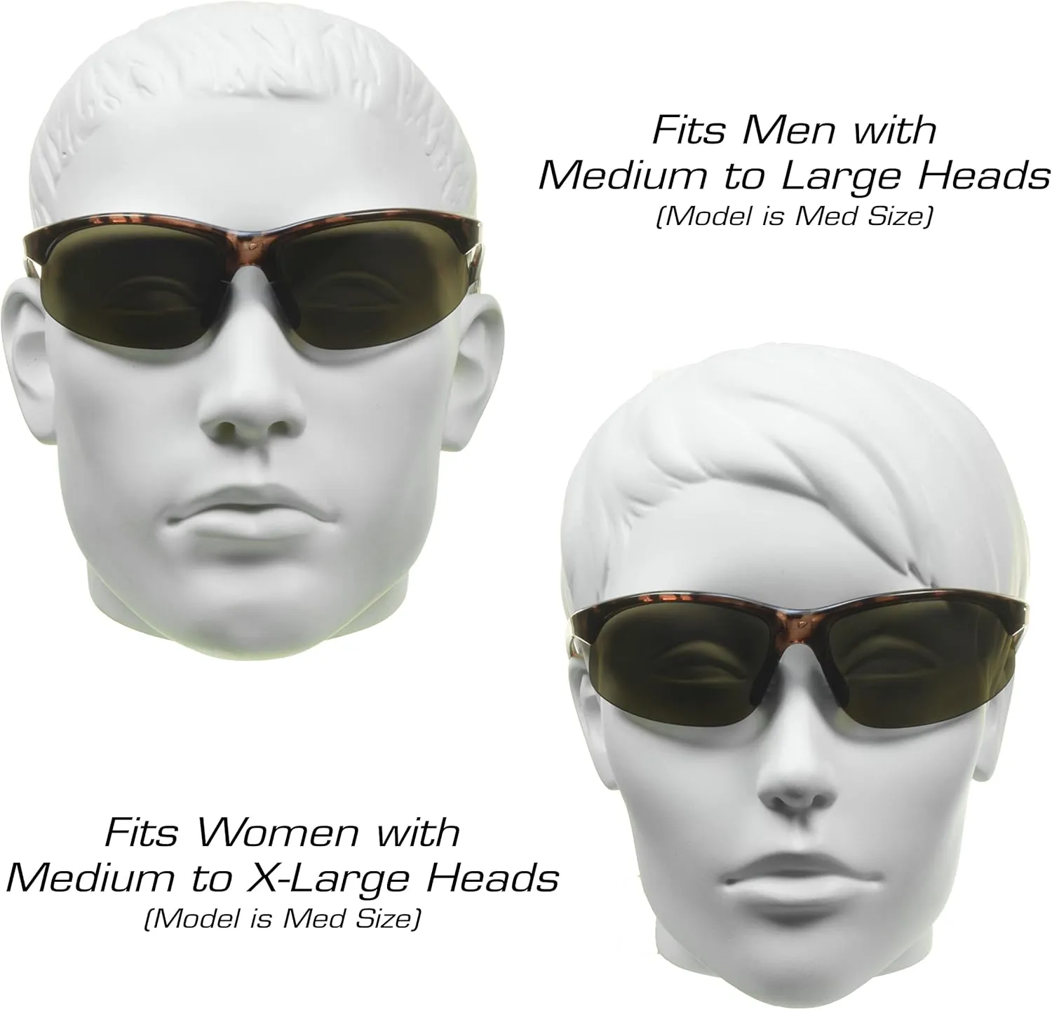 proSPORT Bifocal Reader Sunglass w/Strap Half Rim Sport Night Yellow, High Definition HD, Smoke or Brown Lenses
