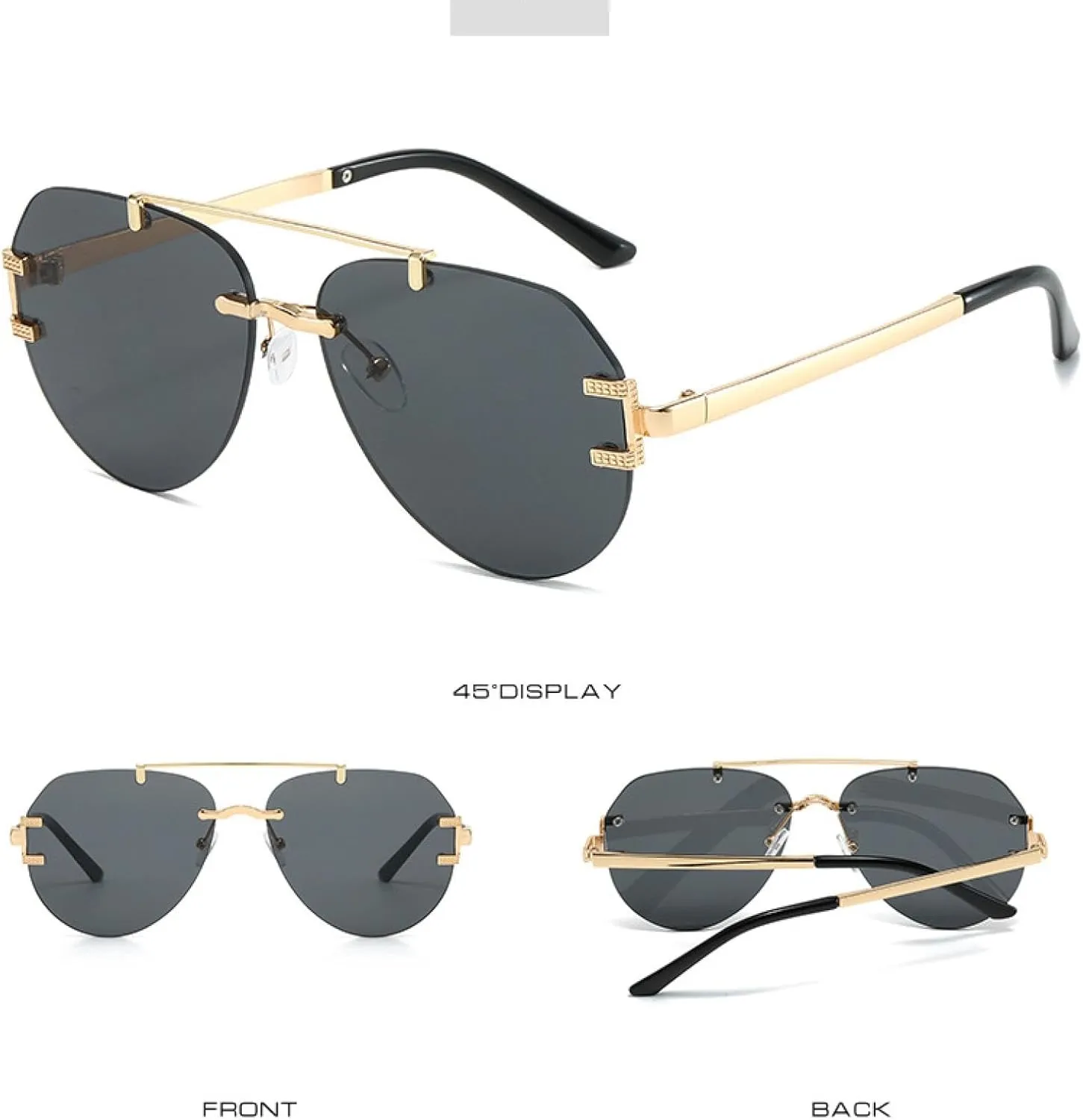 Quality Luxury Women's Oval Sunglasses Classic Metal Anti-uv Driving Sun Glasses Fashion Men's Casual Shades