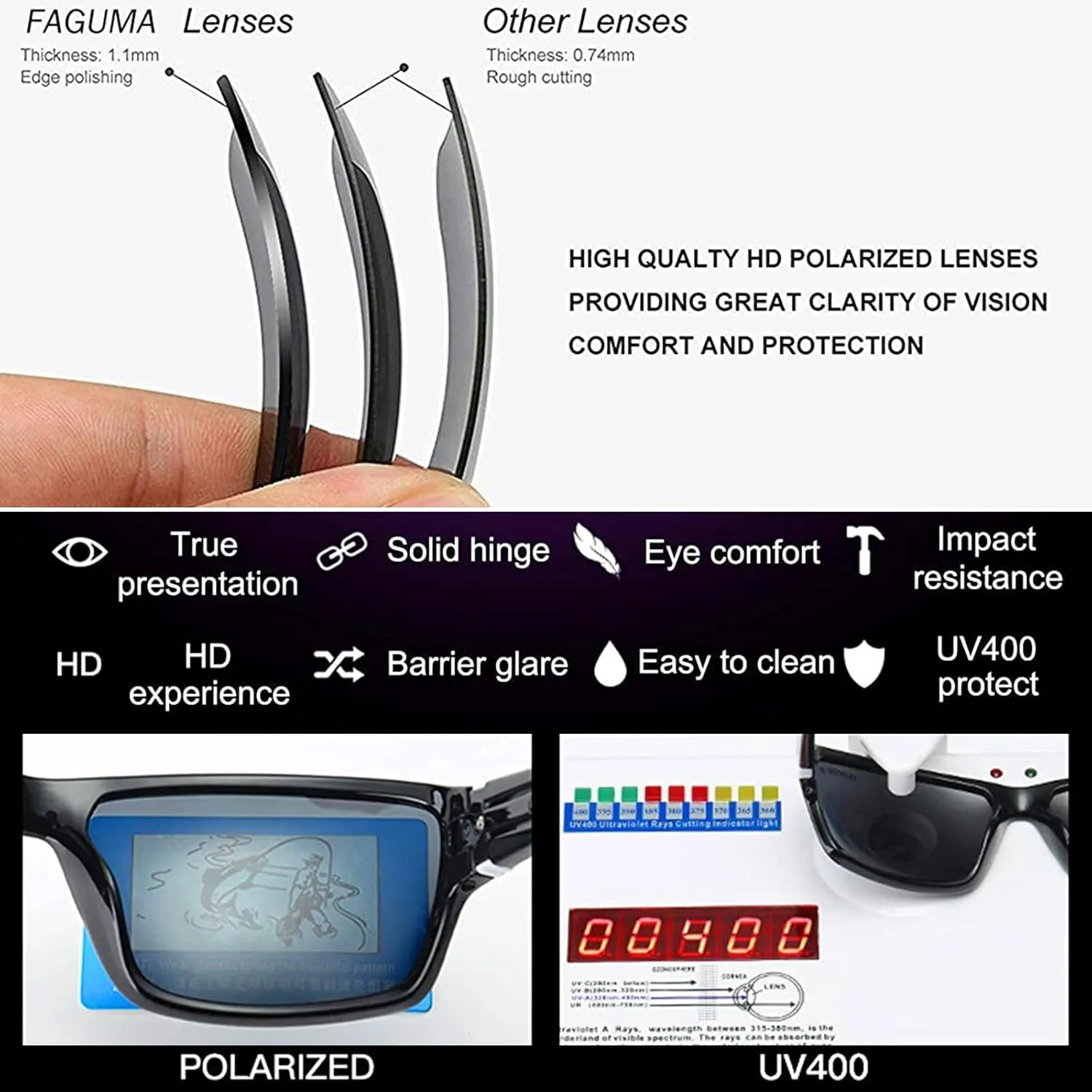 RAKREN Retro Polarized Sunglasses Men Women,Square Sunglasses for Men Driving Sport Shades UV400 Protection