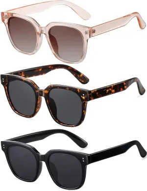 Retro Oversized Square Polarized Sunglasses for Women Classic Vintage UV400
