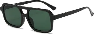 Retro Square Aviator Sunglasses for Women Men 70s Tinted Square Aviator Sun Glasses Trendy Classic Shades