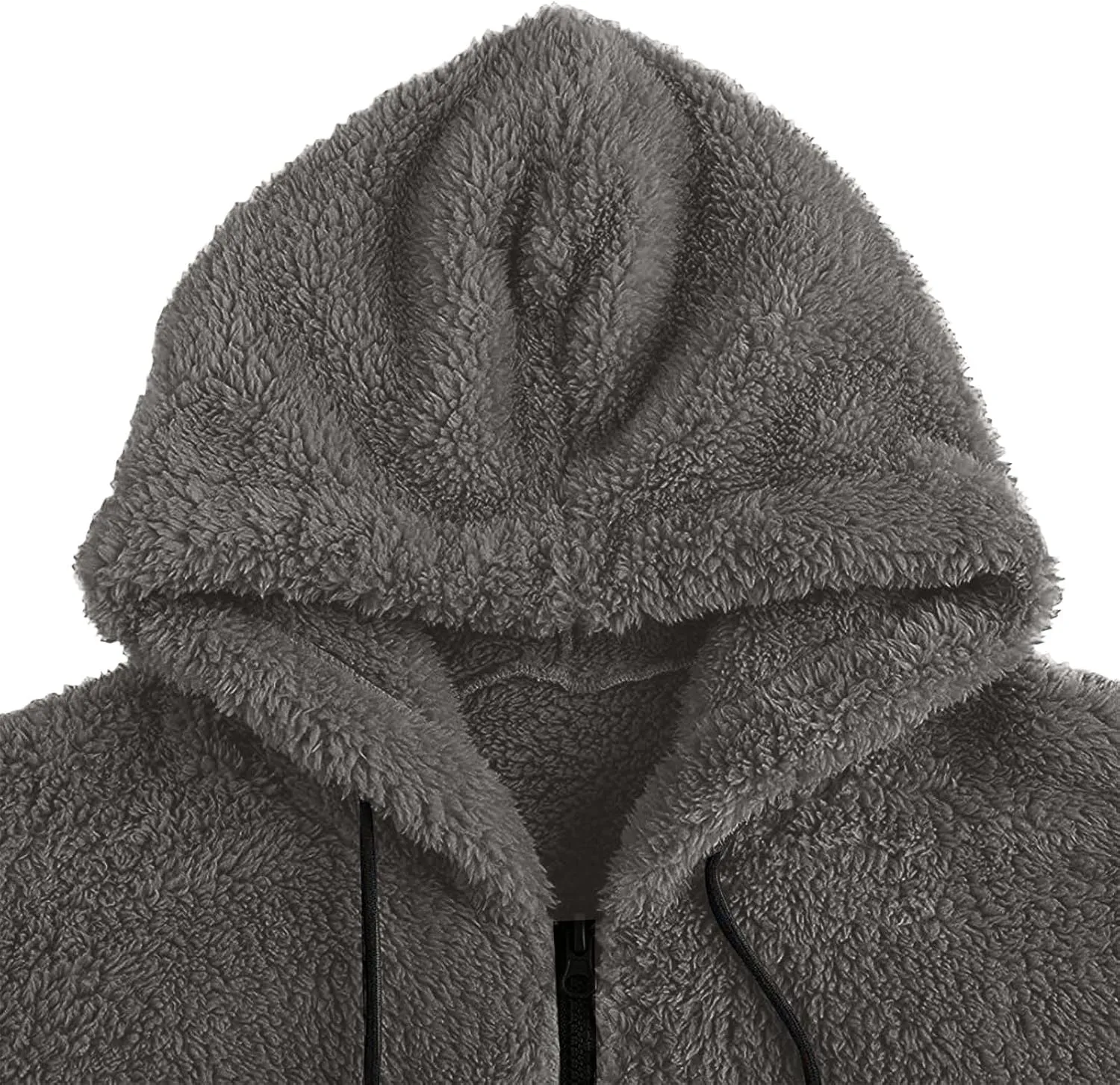 RTRDE Mens Casual Jacket Lightweight Sherpa Jackets Full Zip Warm Fuzzy Windproof Winter Coats Hooded Work Coats, M-3XL