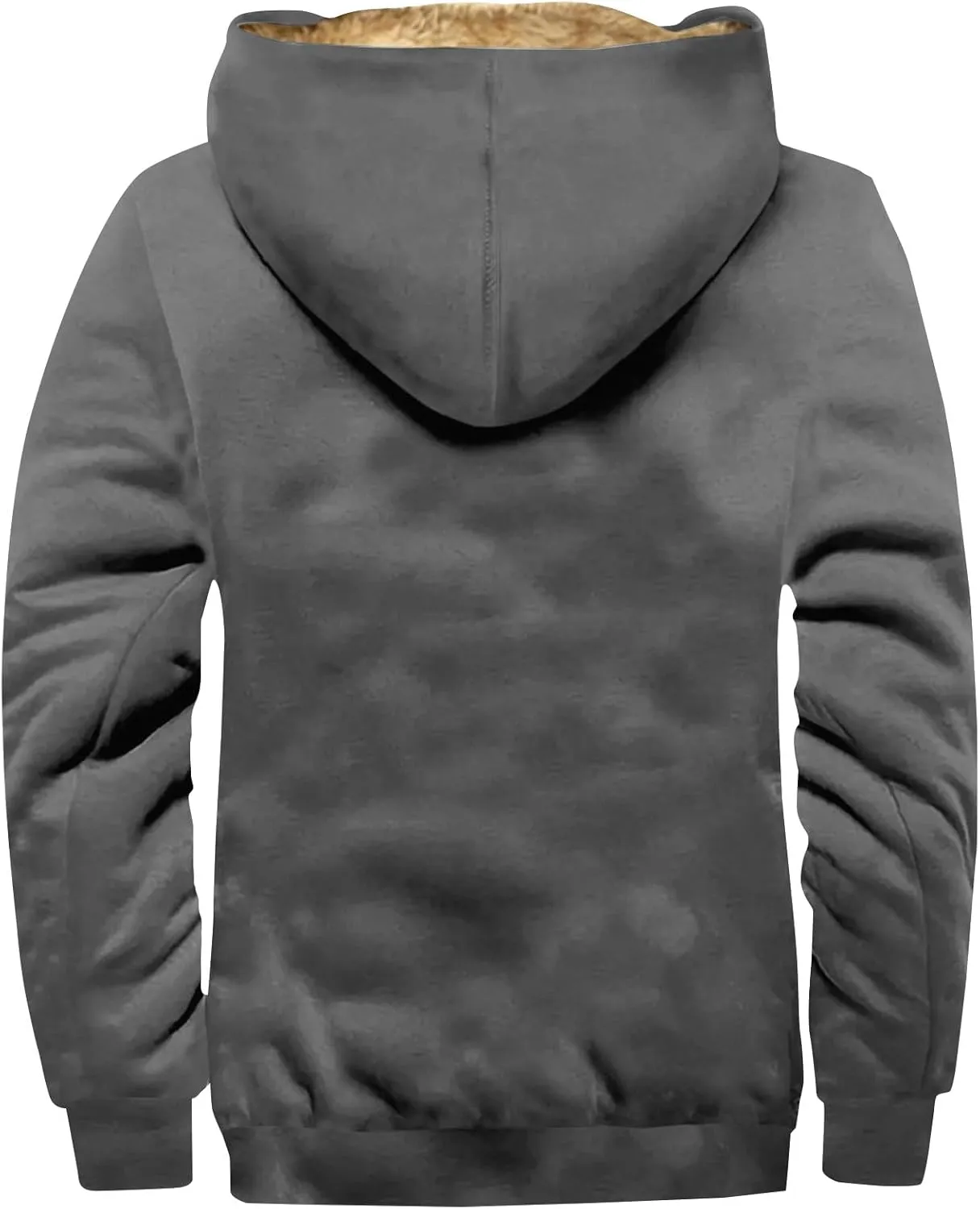 RTRDE Mens Casual Jacket Zip Up Hoodie Sweatershirts Sherpa Lined Fleece Jacket Winter Warm Coats Jackets, M-7XL