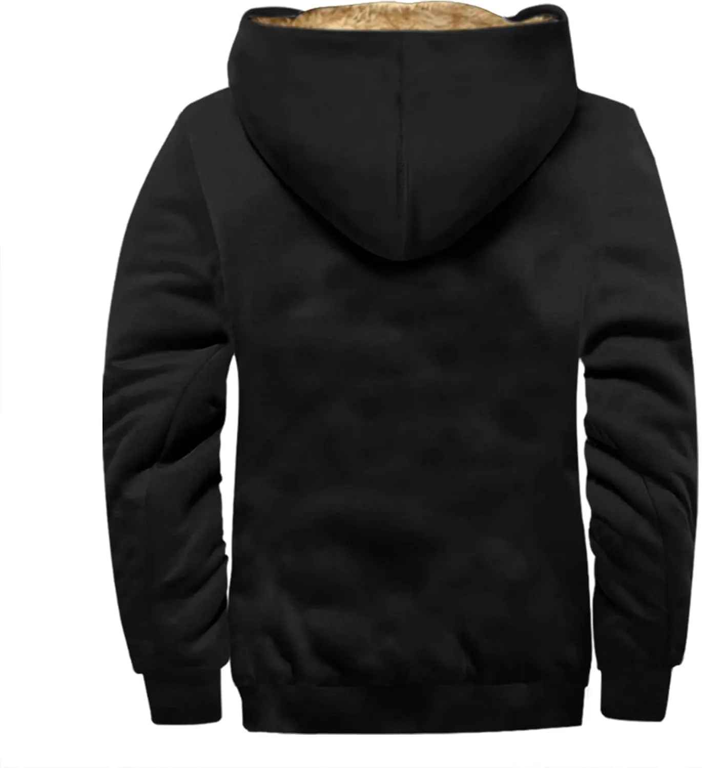 RTRDE Mens Fuzzy Jacket Casual Solid Color Sherpa Fleece Lined Hoodie Jackets Winter Warm Work Coats Jacket, S-5XL