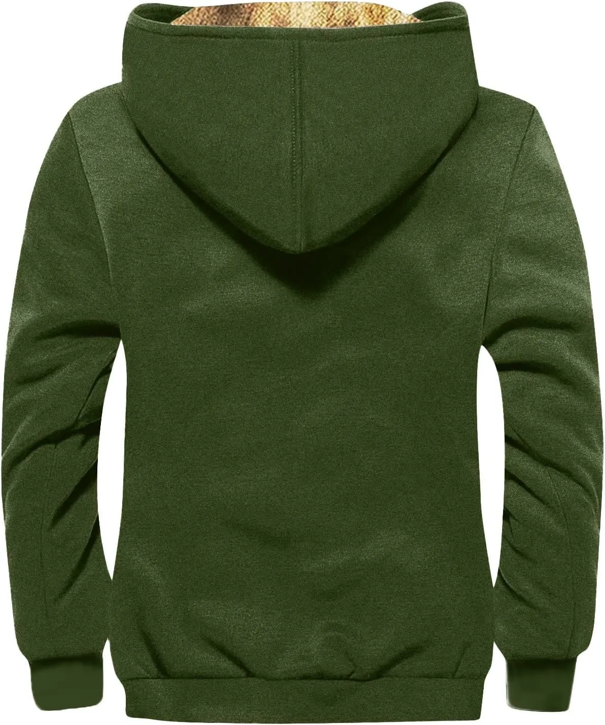 RTRDE Mens Work Jacket Fleece Sherpa Lined Hoodie Jackets Long Sleeve Printed Zip Up Winter Coats Work Jacket, M-7XL