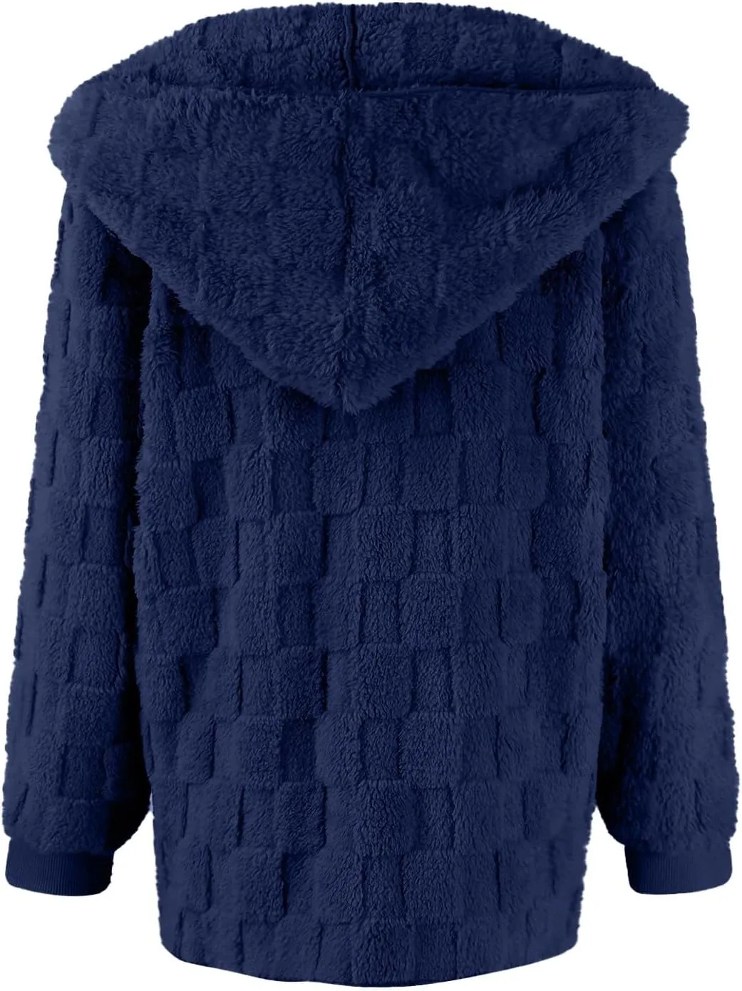 Sherpa Lined Hoodie Womens Sherpa Jacket Fuzzy Hoodie Solid Color Warm Oversized Fleece Jackets Fluffy Coat with Pockets