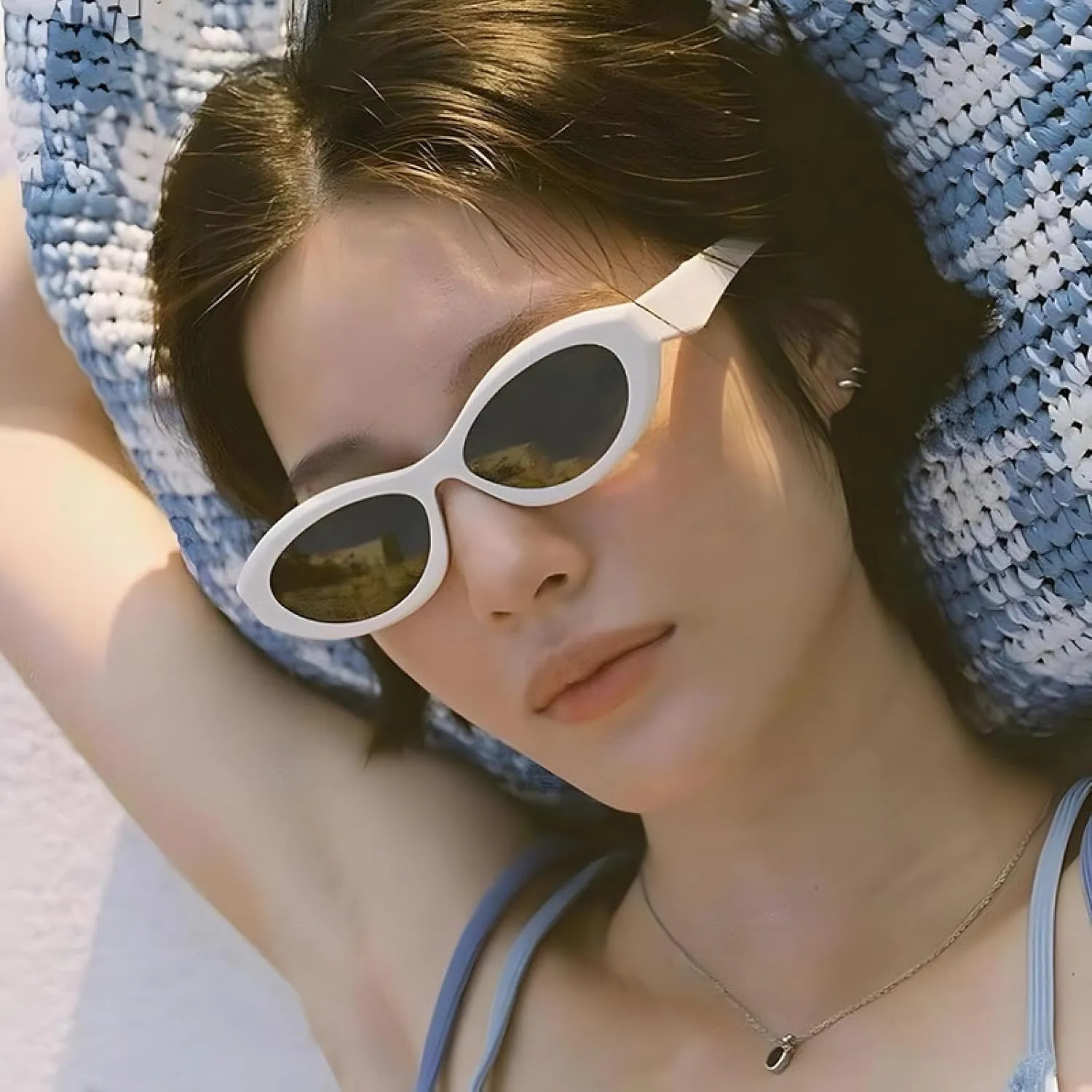 Small Frame Cat Eye Sunglasses Women Fashion Candy Color Sunshade Mirror Classic Outdoors Uv400