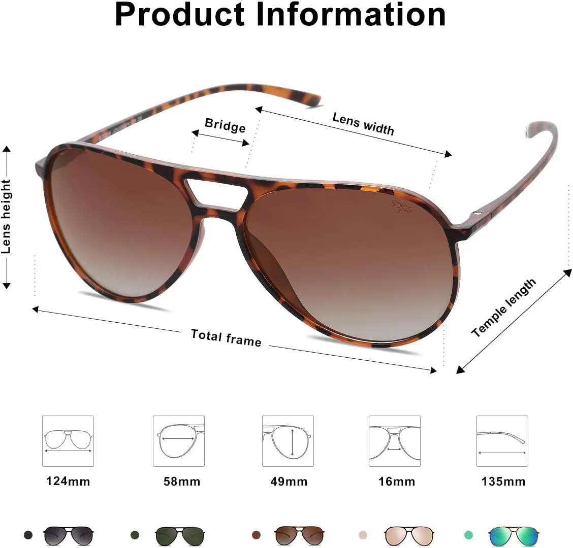 SOJOS Classic Polarized Ultra Lightweight Flexible Men Women Sunglasses JOURNEY SJ2065