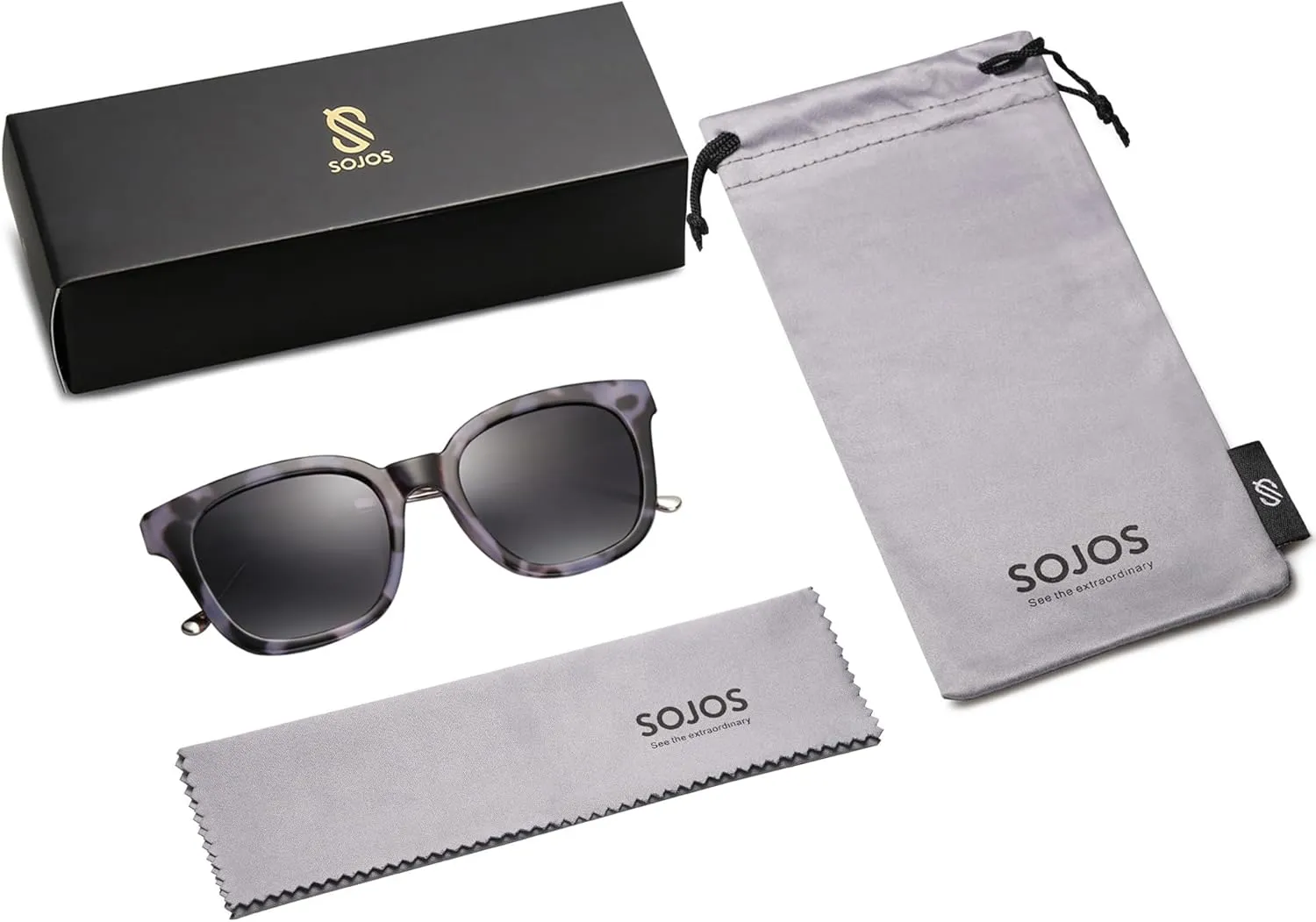 SOJOS Classic Square Polarized Sunglasses Womens Mens Retro Trendy UV400 Sunnies SJ2050
