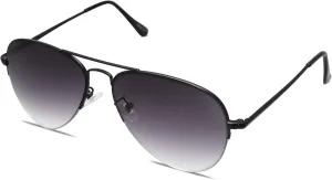SOJOS Men's Women's Sunglasses, Classic Semi Rimless Metal Frame SJ1106