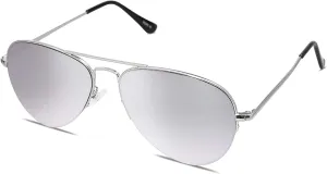SOJOS Men's Women's Sunglasses, Classic Semi Rimless Metal Frame SJ1106