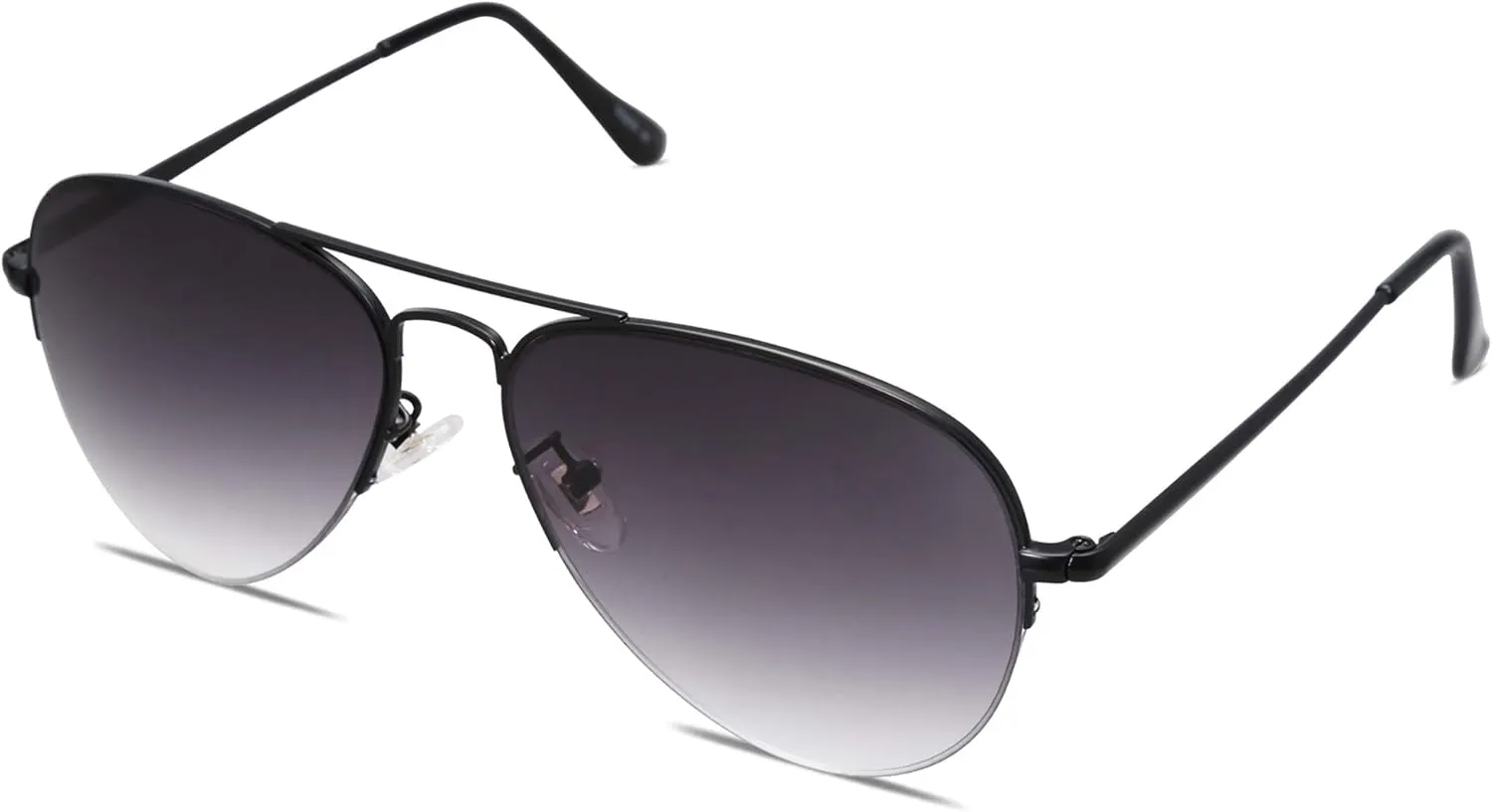 SOJOS Men's Women's Sunglasses, Classic Semi Rimless Metal Frame SJ1106