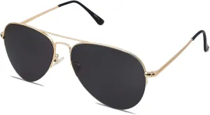 SOJOS Men's Women's Sunglasses, Classic Semi Rimless Metal Frame SJ1106