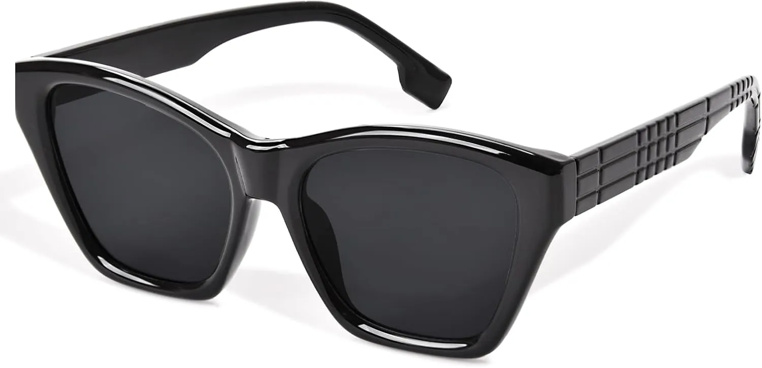 Sqaure Cateye Sunglasses Womens Trendy Classic Sun Glasses UV400 Protection Fashion Retro Shades Driving Glasses