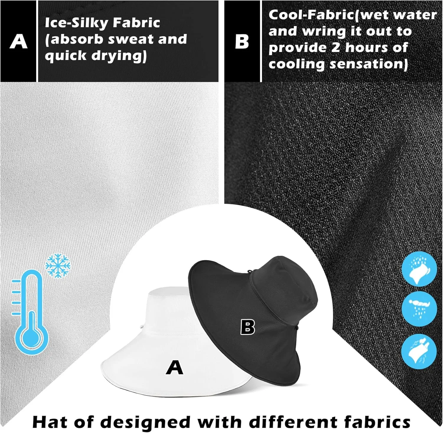 Sukeen Wide Brim Sun Hats for Women Men, Double Sided Wearing Fishing Hats UPF50  Cooling Bucket Hat for Beach Hiking Outdoor
