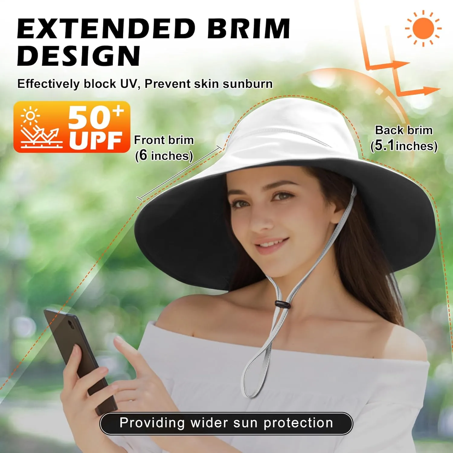 Sukeen Wide Brim Sun Hats for Women Men, Double Sided Wearing Fishing Hats UPF50  Cooling Bucket Hat for Beach Hiking Outdoor