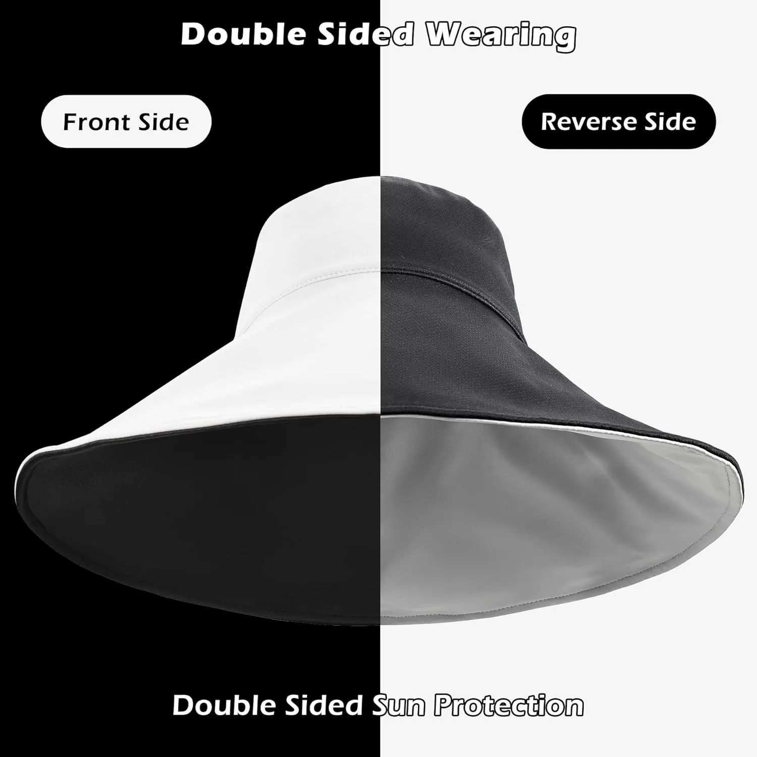 Sukeen Wide Brim Sun Hats for Women Men, Double Sided Wearing Fishing Hats UPF50  Cooling Bucket Hat for Beach Hiking Outdoor