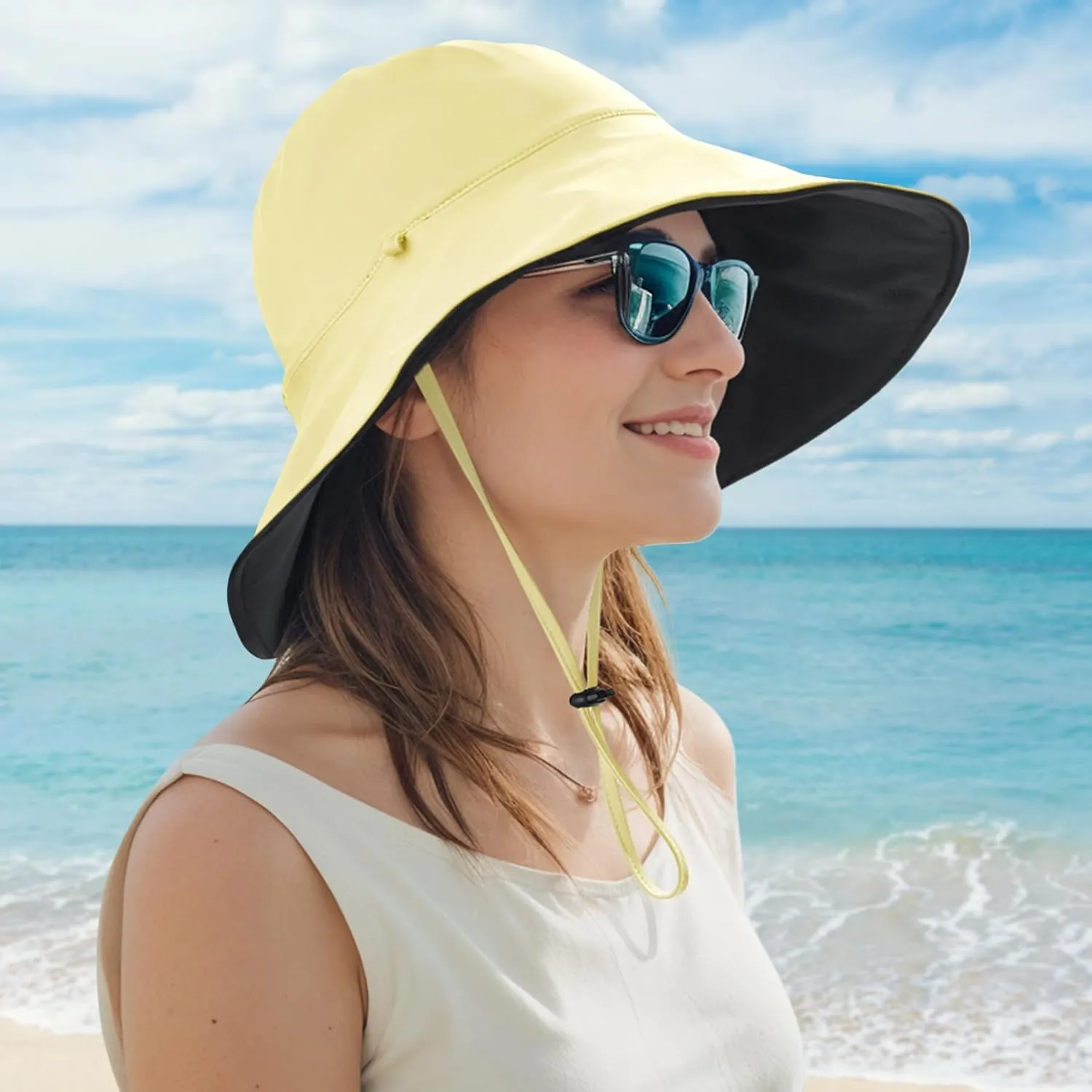 Sukeen Wide Brim Sun Hats for Women Men, Double Sided Wearing Fishing Hats UPF50  Cooling Bucket Hat for Beach Hiking Outdoor
