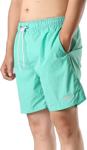 Summer Quick Dry Athletic Shorts for Men Casual Elastic Waisted Drawstring Shorts Loose Fit Running Workout Shorts